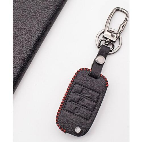 For kia sportage carens ceed sorento optima niro alma cerato rando forte 3 Buttons remote key case leather key fob shell cover