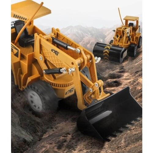 RC Engineering Car 1:24 5CH Remote Control Electric Shovel Loader Road Roller Bulldozer Timber Grab Crawler Excavator Kids Toys
