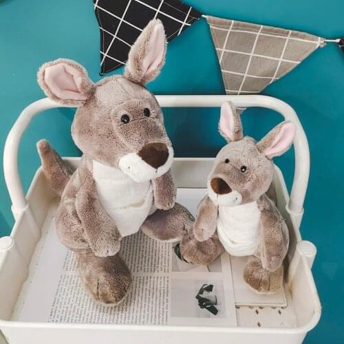 25/35cm New Cute Kangaroo Plushie Toys Soft Simulation Animal Kawaii Stuff Toys Baby Children Dolls Home Decor For Chritmas Gift