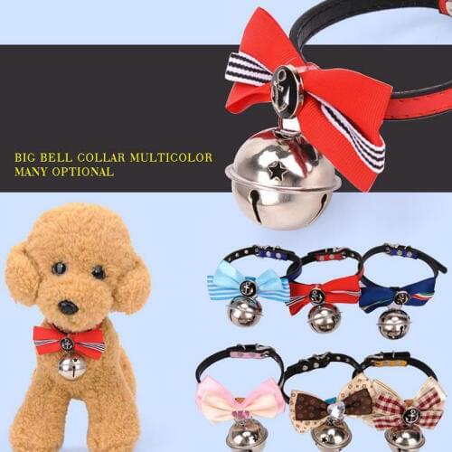 Bunny Handmade Collars For Dogs Pet Accessories Ajustable Dog Cat Bow Tie Neck Bowknot Pet Decoration Collar With Bells Necklace