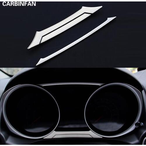 INSTRUMENT GAUGE DASHBOARD PANEL CHROME COVER TRIM ACCENT MOLDING 2PCS/SET FOR 2010-2016 MITSUBISHI ASX/OUTLANDER SPORT/RVR