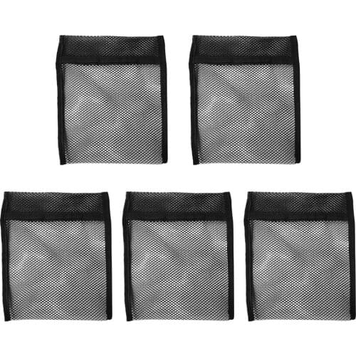 5pcs Durable Empty Black Mesh Shot Scuba Diving Pouch Bag 2KG for Weight Integrated BCD Weight Harnesses Belts Pouch