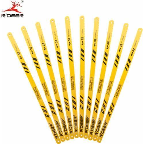 RDEER Hacksaw Blade Hand Jig Saw Blade 10pcs 300*12.6*0.6mm Bl-Metal Hss 32T For Cutting Stainless Steel Wood Hand Tool
