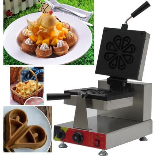 Rotary water droplets shaped waffle maker,Petals waffle machine