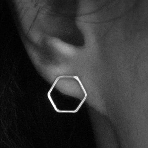 Christmas gift new Fashion Alloy Earrings Ear Hexagon Combination Of Fashion Simple Earrings Woman Delicate Valentines Day