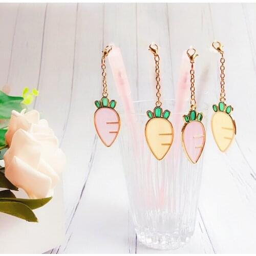 36PCS Creative Cute Colorful Carrots Pendant Gel Pens Black 0.5MM Roll-on Pen Kawaii School Supplies Stationery