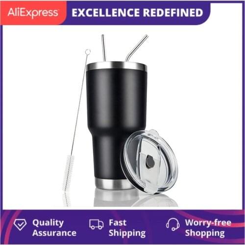 Water Bottle Stainless Vacuum Cup Thermal Mugs Double Wall Thermos Flask Travel Cups Coffee Mug With Handle And Straw кружка