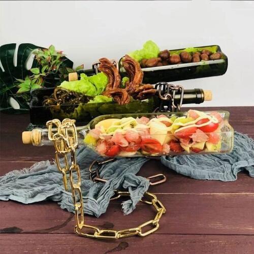 Sushi Plate Western Style Food Dish Special Fruit Salad Bowl Glass Molding Bottle Placement Tool Bar Restaurant Decorations 1pcs