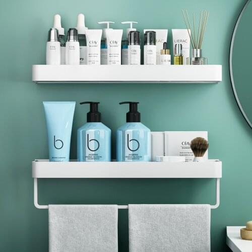 Toilet Bathroom Vanity Towel on White Wall Hanging Accessories Kitchen Organizer Shelves