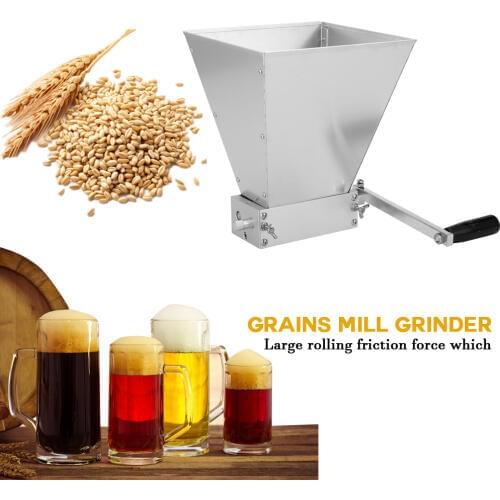 Stainless Steel Grains Mill Grinder Food Processors Manual Malt Corn Grain Crusher 2 Rollers