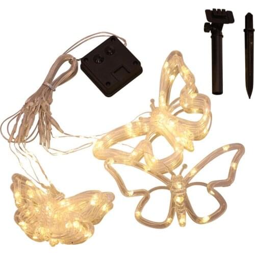 1Pc LED Lights Butterfly Curtain String Lamps For Holiday Wedding Room Decoration Lights Holiday Lighting Courtyard Solar Light