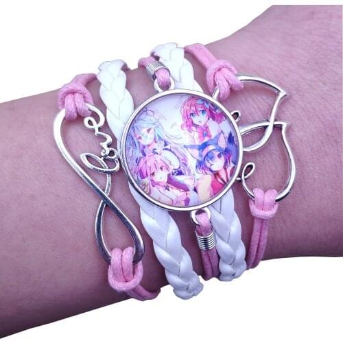 19 Styles NO GAME NO LIFE Multilayer Leather Bracelet Anime Cartoon Time Gem Women Men Girl Boy Student Lady Holiday Gift YXRS