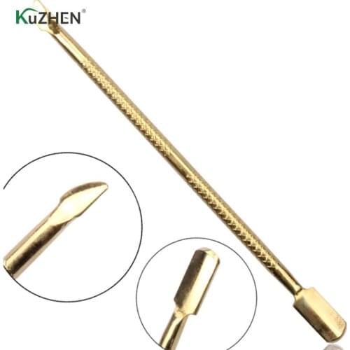 2 Way Nail Art tools Stainless Steel Essential Cuticle Spoon Pusher Pedicure Manicure Care Cleaner Gift Nail Cuticle Pusher
