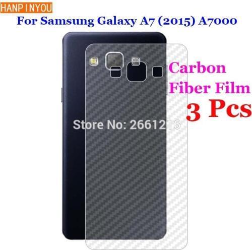 3 Pcs/Lot For Samsung Galaxy A7 2015 A700 A7000 New 3D Non-slip Clear Carbon Fiber Back Film Screen Protector Protective Sticker