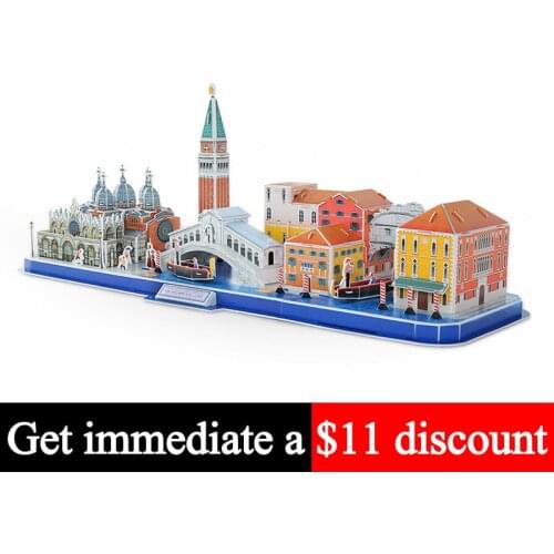 No-glue Pre-cut Venice Italy Handmade House 3D Paper Model Puzzle Papercraft DIY Construction Kids Adult Craft Toys MC269h