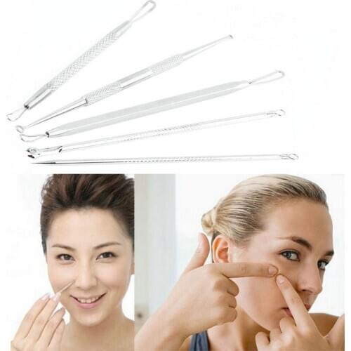 5Pcs/set High Quality Blackhead Pimple Blemish Comedone Acne Extractor Remover Acne Removal Needles Face Skin Care Tool Kit