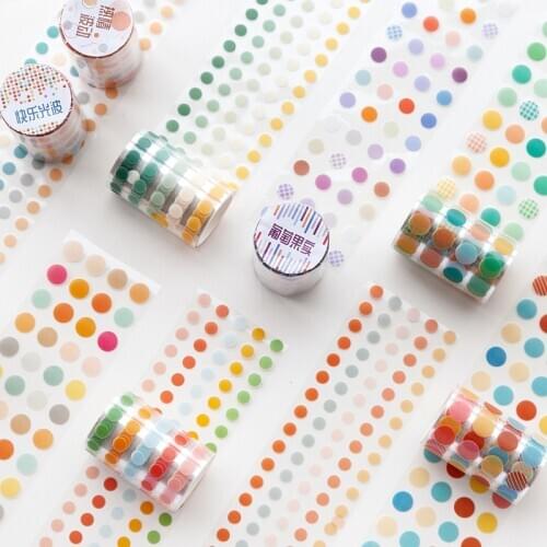 60mm Wide COLOR WORLD CANDY DOTS CIRCULAR Polka FRUIT DROPS PET Washi Tape DIY Planner Diary Scrapbooking Masking Tape Escolar