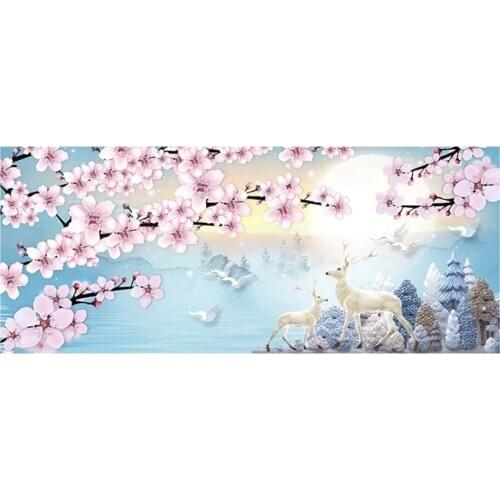 Flower Deer 5D Diamond Painting Special Shaped Drill Diy Square Round Cross Stitch Embroidery Mosaic Wall Art DecorZP-3460