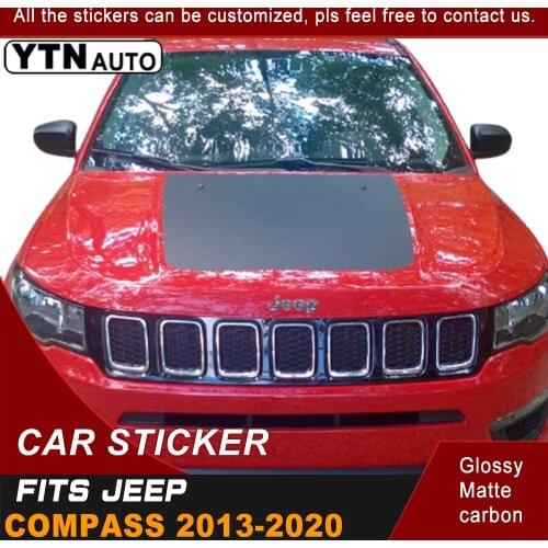 Car Decals For Jeep Compass 2013-2020 TRAILHAWK MATTE BLACK VINYL HOOD DECAL STICKER GRAPHIC Car Accessories