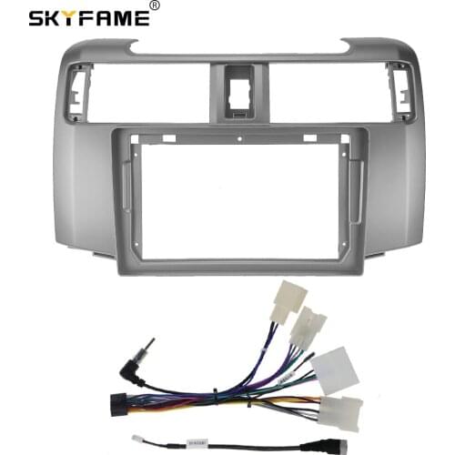 Car Radio Fascia Frame Cable For TOYOTA 4RUNNER 2014-2019 Stereo Android Dashboard Kit Face Plate Frame Fascia
