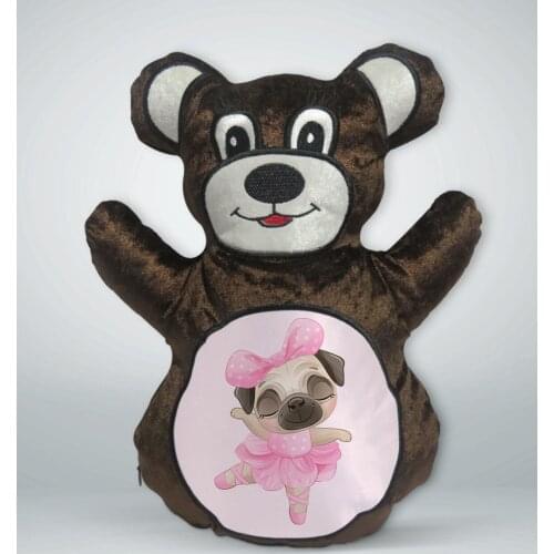BK Gift Sweet Dog Design Brown Teddy Bear Yastık-2