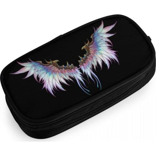 Devil Angel Eyes Pencil Case School for Girl/Boy Angel wings Large Capacity Cartridge Supplies Pen Bag Big Stationery Box Kit
