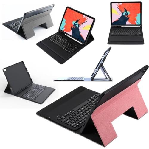 Russian/Hebrew/Spanish Wireless Bluetooth Keyboard Stand Leather Pencil Holder Cover Case For Apple iPad Pro 12.9 2018 Tablet