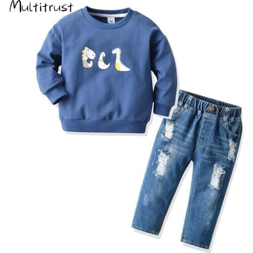 Childrens Clothing 2020 Autumn Winter New Baby Boys Clothes Long sleeve Hooded + Trousers Toddler Sport Suit Kids Costume