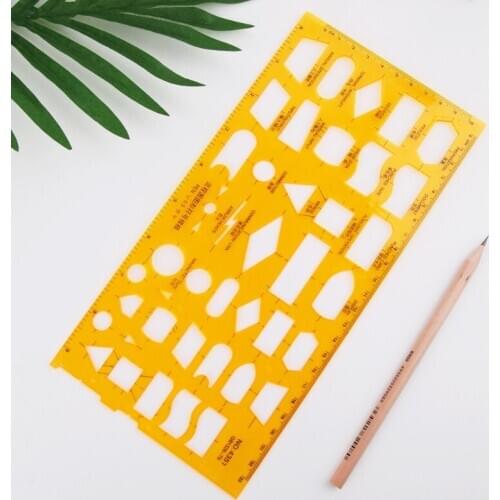 B-SKIN K Resin Flow Chart Symbol Drafting Template Ruler Stencil Measuring Tool Student