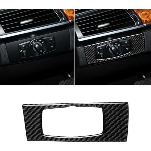50% Hot Sales Interior Sticker Epoxy Self-adhesive Carbon Fiber Headlight Adjustment Switch Frame Trim for BMW E70 E71 X5 X6 200