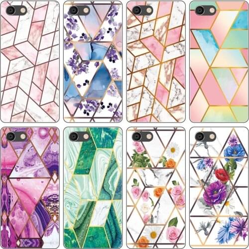 Soft Phone Case for Sony Xperia XZ4 Compact / Xperia ACE Funda Glossy Colorful Flower Silicone Phone Back Cover Geometric Marble