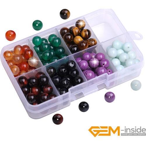 8mm 168 pcs 7 Chakra Stones Beads Kit Set For Jewelry Making Natural Stone Round Bead Box Charm Accessories For Bracelet 24 pcs