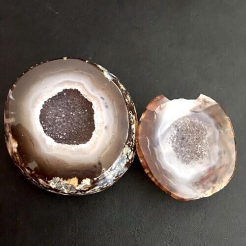 Natural stone agate geode bowl quartz mineral crystals healing gemstones reiki home decoration