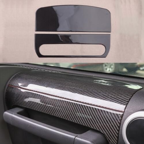 NEW 2pcs/set Co-pilot Dashboard Handle Grab Bar Cover Decor fit for Jeep Wrangler JK 2007 2008 2009 2010 Carbon Fiber