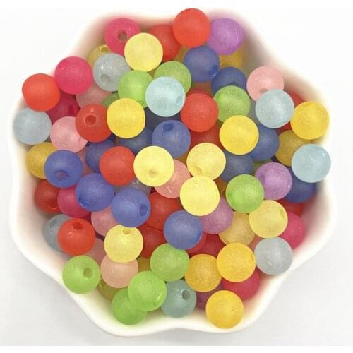 New 6mm 8mm 10mm 12mm Round Matting Acrylic Beads Loose Spacer Beads for Jewelry Making DIY Handmade Accessories