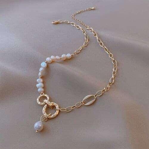 Trendy irregular natural pearl choker necklace jewelry for women party gift