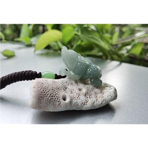 Natural Jade Golden Toad Jadeite Emerald Necklace Carved Charm Jewellery Fashion Amulet for Men Women Lucky Gifts