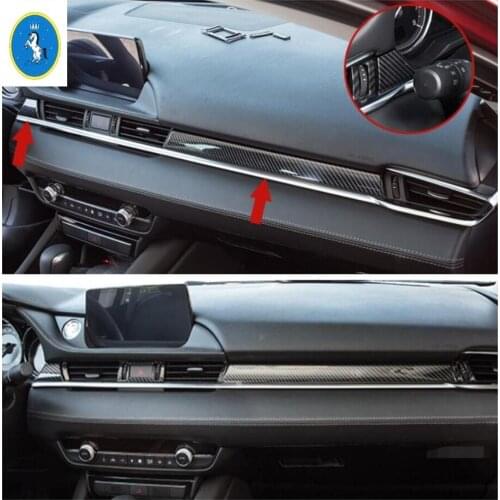 Yimaautotrims Dashboard Instrument Panel / Air AC Outlet Vent Frame Cover Trim ABS Carbon Fiber Interior For Mazda 6 2019 2020