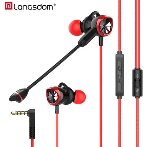 Langsdom G200X Gaming Headsets Wired Headphones With Dual HD Microphone Stereo Wired Earphone For Phone PC PUBG Xbox PS4