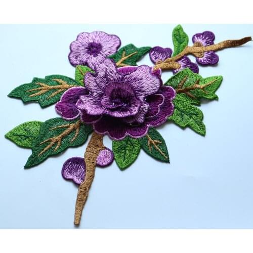Multi color flower embroidered Patches for Clothing Sew on Embroidery parches ropa for dresses Water soluable flower appliques