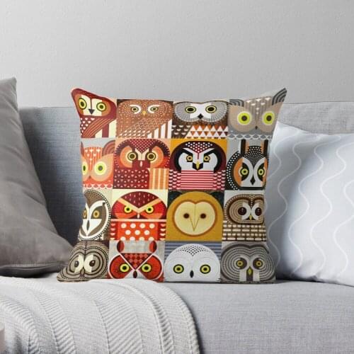 North American Owls Throw Pillow Cushion Cover Polyester throw pillows case on sofa home living room car seat decor 45x45cm