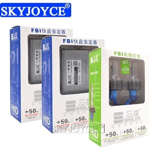 SKYJOYCE High Quality FBI 55W Xenon H7 5500K Super Bright Car Headlight Kit Xenon H1 H3 H11 D2H AC Slim Fast Start HID Ballast