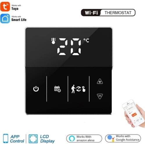 Tuya Smart Digital Display Smart Temperature Controller APP Voice WIFI Electric Floor Heating Thermostat Remote Thermostat