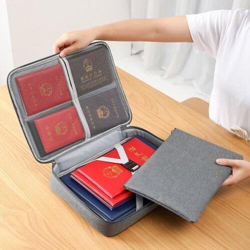 Document Ticket Bag Waterproof Large Capacity Compartments Certificates Files Organizer for Home Office Travel