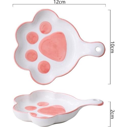 Cats Claw Plate Cute Girls Heart Cats Claw Ceramic Plate Snack Dish Dish Dish Creative Hand Painted Tableware Maker ceramic