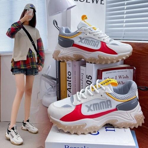 Torre shoes womens autumn 2021 new breathable womens shoes Korean shoes platform leisure sports shoes