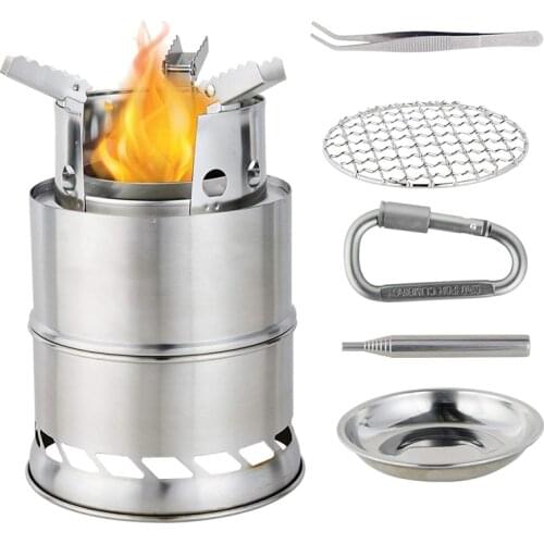 Camping Stove Mini Portable Wood Burning Stove Foldable Camping Stove for Outdoor Camping Hiking Picnic BBQ