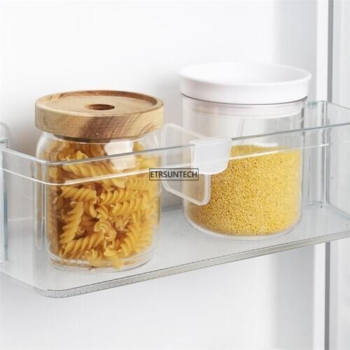50Set Retractable Kitchen Fridge Organizer Slide Under Shelf Drawer Box Rack Holder Space Saving Refrigerator Drawer