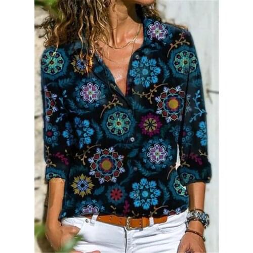 Womens all-match shirts Womens shirts casual plus size long-sleeved tops