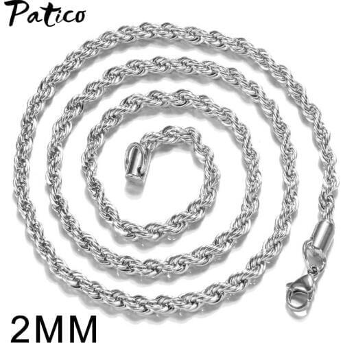 925 Sterling Silver Link Chain Necklaces Jewelry For Women Party Gift 2mm Thickness Length 16 18 20 24 26 28 30 Inches